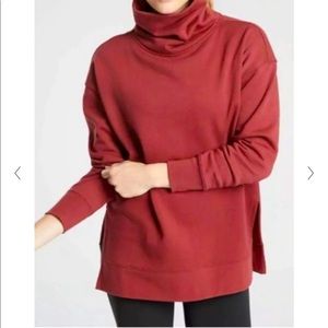 Athleta funnel neck maroon pullover sweater M